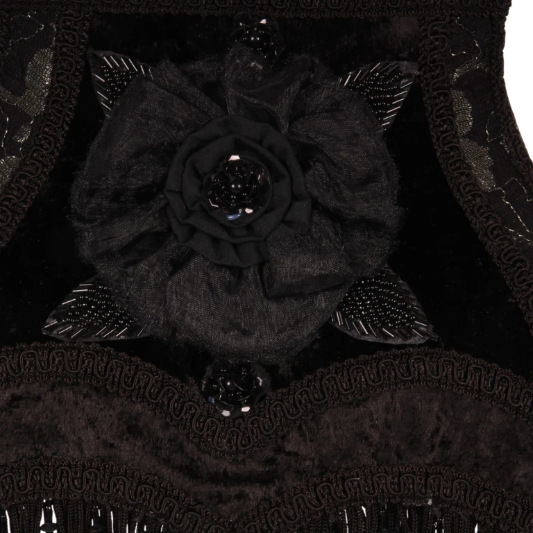 Lampenkap Victorian Rechthoek - 22 cm - zwart - stof