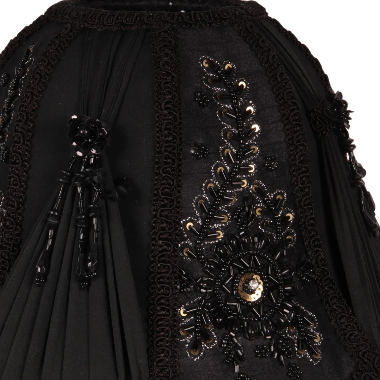 Lampenkap Victorian Dome - 26 cm - zwart - stof
