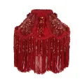 Lampenkap Victorian Dome - 18 cm - rood - stof