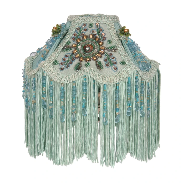 Lampenkap Victorian Dome - 18 cm - turquoise - stof