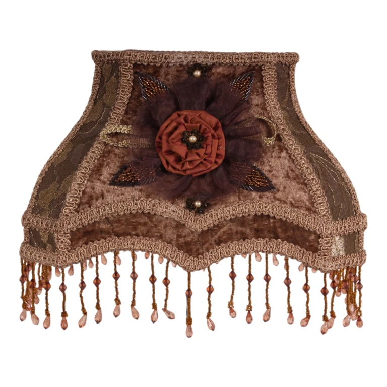 Lampenkap Victorian Rechthoek 31 cm - Bruin - Stof