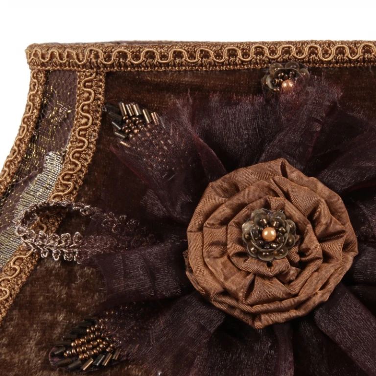 Lampenkap Victorian Rechthoek 31 cm - Bruin - Stof
