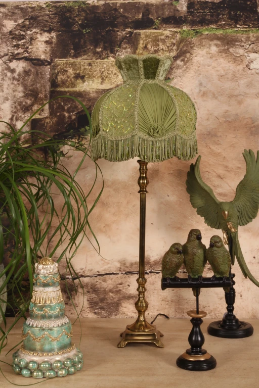 Lampenkap Victorian Dome Crown - 14 cm - Groen - Stof