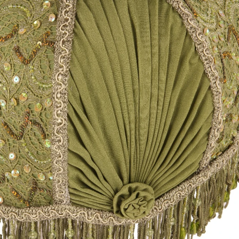 Lampenkap Victorian Dome Crown - 14 cm - Groen - Stof