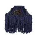 Lampenkap - klem - 19 cm - blauw - stof