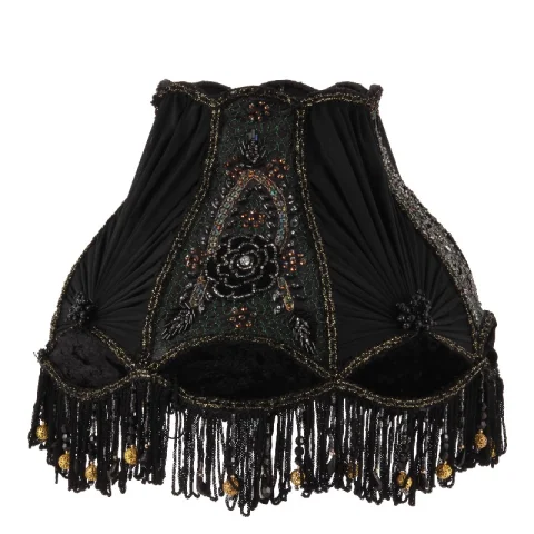 Lampenkap Victorian Dome - 30 cm - zwart - stof