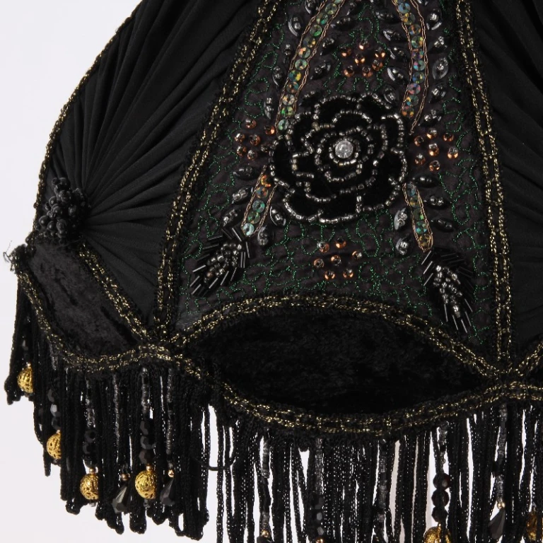 Lampenkap Victorian Dome - 30 cm - zwart - stof
